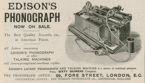 Werbung für Edisons Phonograph