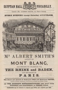 Werbung für den Auftritt von Mr. Albert Smith in der Egyptian Hall
