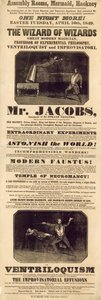 Anzeige für Mr. Jacobs, Magier und Bauchredner von English School