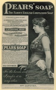 Werbung für Pears Seife mit Schauspielerin Lillie Langtry von English School
