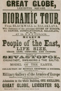 Werbung für eine Dioramische Tour von Blackwall nach Balaklava, mit Tableaus der wichtigsten Städte Europas von English School