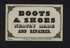 Anzeige: Stiefel und Schuhe ordentlich gemacht und repariert (Typ) von English School