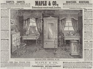 Werbung, Maple und Company (Gravur) von English School