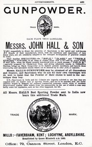 Werbung für Schießpulver von Messrs. John Hall & Son (Lithografie)