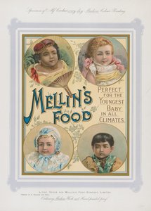 Werbung für Mellins Nahrung für Babys in allen Klimazonen