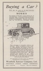 Werbung für Morris-Autos, 1926