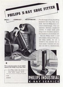Werbung für Philips Röntgenschuhpasser, 1930er