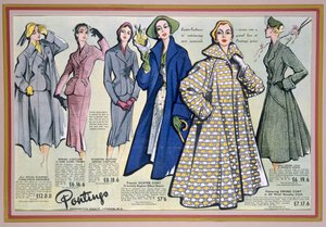 Werbung für Pontings Frühlingskollektion, 1950er Jahre von English School