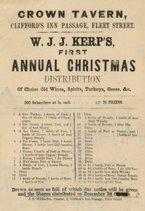 Werbung für W J J Kerps erste jährliche Weihnachtsverteilung
