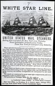 Werbung für die White Star Line, 1876