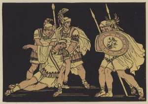 Aeneas und der Körper von Lausus von English School