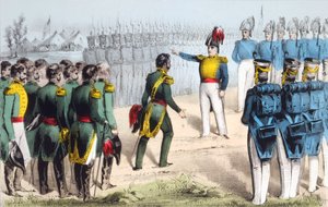 Nach der Schlacht von Monterrey, der mexikanische General Pedro de Ampudia übergibt die Stadt an den amerikanischen General Zachary Taylor während des Mexikanisch-Amerikanischen Krieges von 1846-48 von English School