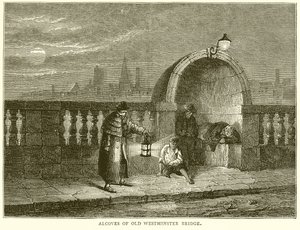 Nischen der alten Westminster Bridge von English School