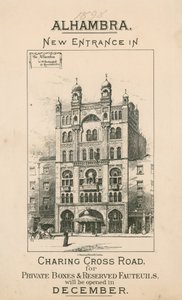 Alhambra Theatre, London, neuer Eingang in der Charing Cross Road von English School
