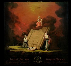 Allegorische Gruppe mit Freimaurersymbolik, 1810 von English School