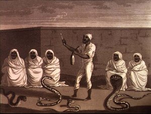 Ein afrikanischer Jongleur, ein Schlangenbeschwörer aus Marokko, veröffentlicht von Henry Colburn