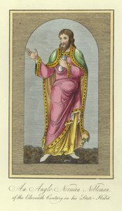 Ein anglo-normannischer Edelmann des 11. Jahrhunderts in seiner Staatskleidung von English School