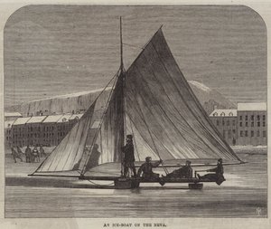 Ein Eisboot auf der Newa (Stich) von English School
