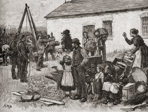 Eine irische Familie wird wegen Nichtzahlung der Miete aus ihrem Haus vertrieben, Irland