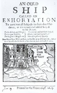 Ein altes Schiff namens eine Ermahnung, Karl I. im Carisbrooke Castle auf der Isle of Wight inhaftiert, ca. 1647 von English School
