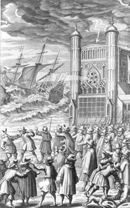 Eine Allegorie der Ereignisse um König Karl I. im Jahr 1649, 17. Jahrhundert von English School