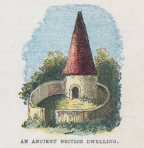 Eine alte britische Behausung von English School