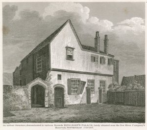 Eine alte Struktur, die in verschiedenen Aufzeichnungen als König Johns Palast bezeichnet wird von English School