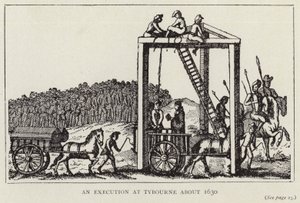 Eine Hinrichtung in Tybourne um 1630 von English School