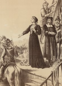 Ann Line, "Sie erklärte den Umstehenden mit lauter Stimme" (Lithografie) von English School