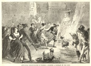 Anti-päpstliche Demonstration in Madrid von English School