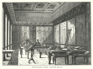 Antiquitätenraum, Register House (Stich) von English School