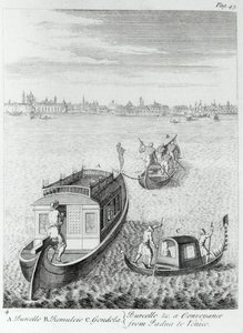 Annäherung an Venedig auf dem Wasserweg von Padua, aus Some Observations Made in Travelling through France, Italy etc. in the Years 1720-22 von Edward Wright, veröffentlicht 1730 von English School
