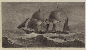 Arktische Erkundung, Mr. Allen Youngs Yacht "Pandora" (Gravur) von English School