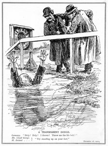 Aristide Briand und Lloyd George verspotten das ertrinkende Deutschland, Dezember 1921