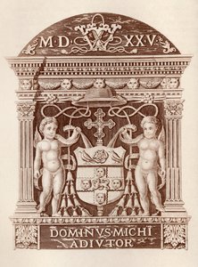 Wappen von Kardinal Wolsey in Terrakotta im Hampton Court Palace, aus History of Hampton Court Palace in Tudor Times von Ernest Law, veröffentlicht in London 1885 von English School