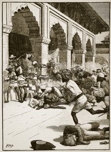 Verhaftung des Rajas von Benares, Illustration aus Cassells Illustrierter Geschichte Englands von English School