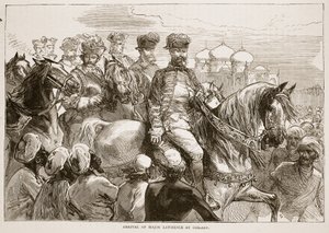 Ankunft von Major Lawrence in Coilady, Illustration aus Cassells Illustrierter Geschichte Indiens von James Grant, veröffentlicht 1879 von English School