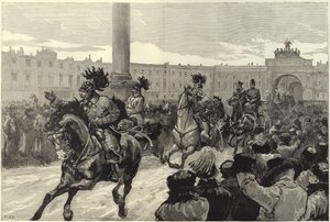 Ankunft des neuen Kaisers und der Kaiserin von Russland im Winterpalast von English School