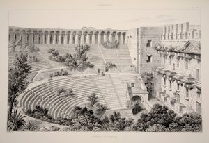 Aspendu - Innenraum des Theaters, veröffentlicht 1863