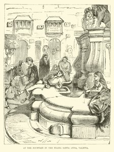 Am Brunnen auf der Piazza Santa Anna, Valetta von English School