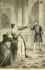Angriff von Don Miguel auf seine Schwester, aus Cassells Illustrated History of England, 1857-1858