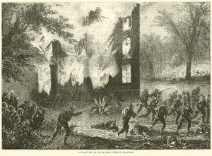 Angriff auf eine vorgeschobene französische Position, Oktober 1870 von English School