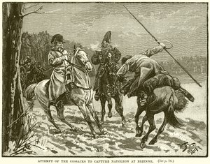 Versuch der Kosaken, Napoleon in Brienne zu fangen von English School
