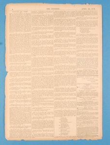 Rückseite von The Referee, Nr. 35, 15. April 1878 von English School