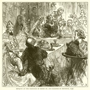 Bankett bei der Hochzeit von Heinrich III. und Eleonore von Provence, 1236 von English School