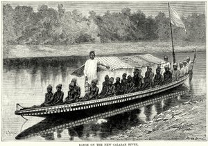 Barke auf dem New Calabar River von English School