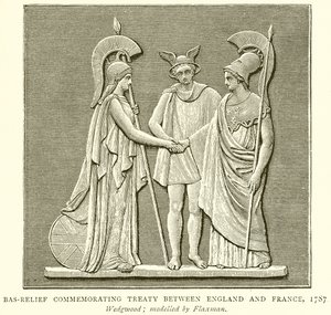 Basrelief zur Erinnerung an den Vertrag zwischen England und Frankreich, 1787 von English School