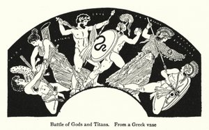 Schlacht der Götter und Titanen (Lithografie) von English School