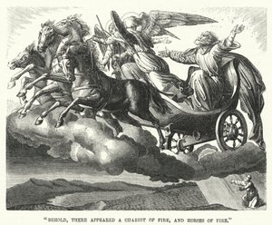 "Siehe, da erschien ein Feuerwagen und Feuerpferde" (Gravur) von English School