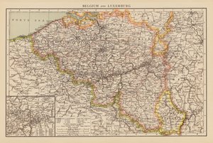 Belgien und Luxemburg (Farblithografie)
